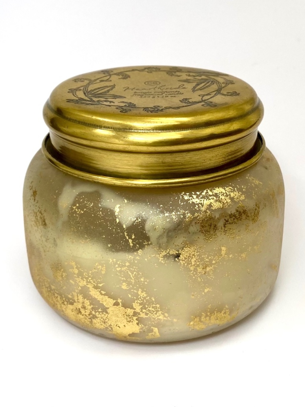 Anthropologie Capri Blue *EMPTY* 19 Oz FROSTED GOLD FOIL Signature Jar w/ Lid